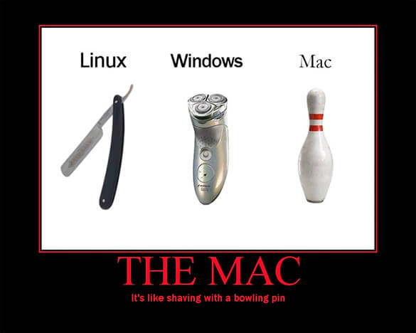 Using a Mac is Like Shaving with a Bowling Pin