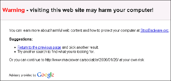 Search Results - May Harm Your Computer Warning