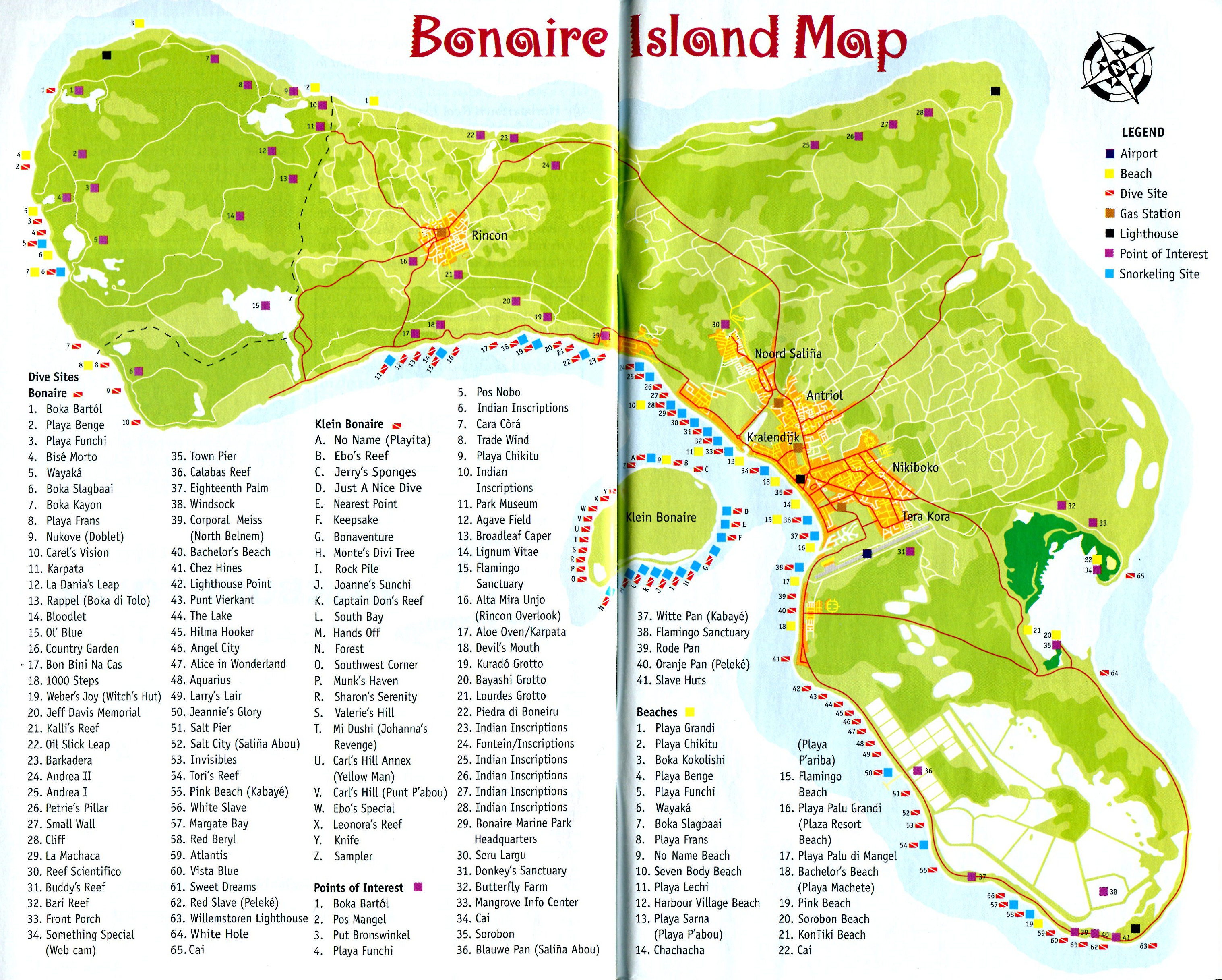 Bonaire Maps Scuba Dive Sites Beaches And Activities Infolific