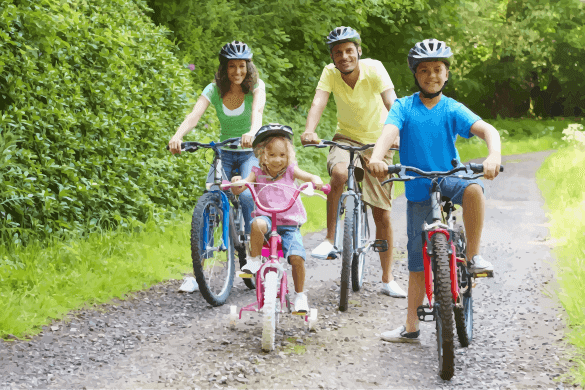 Family on Bikes