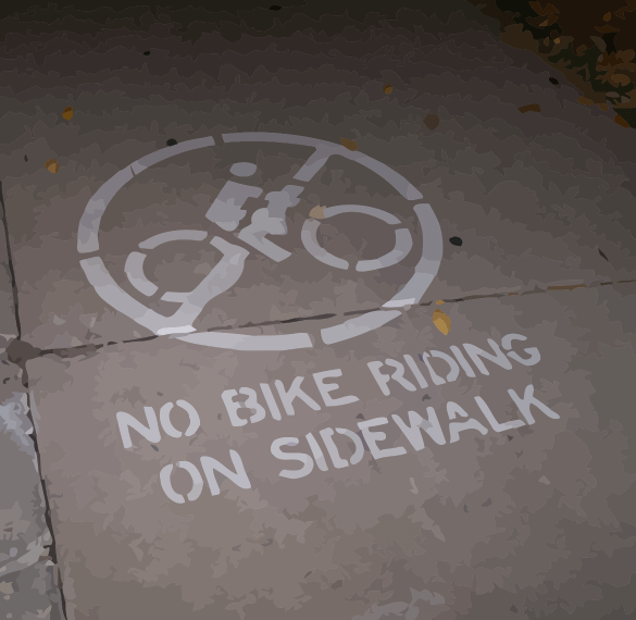 No Bike Riding on Sidewalk