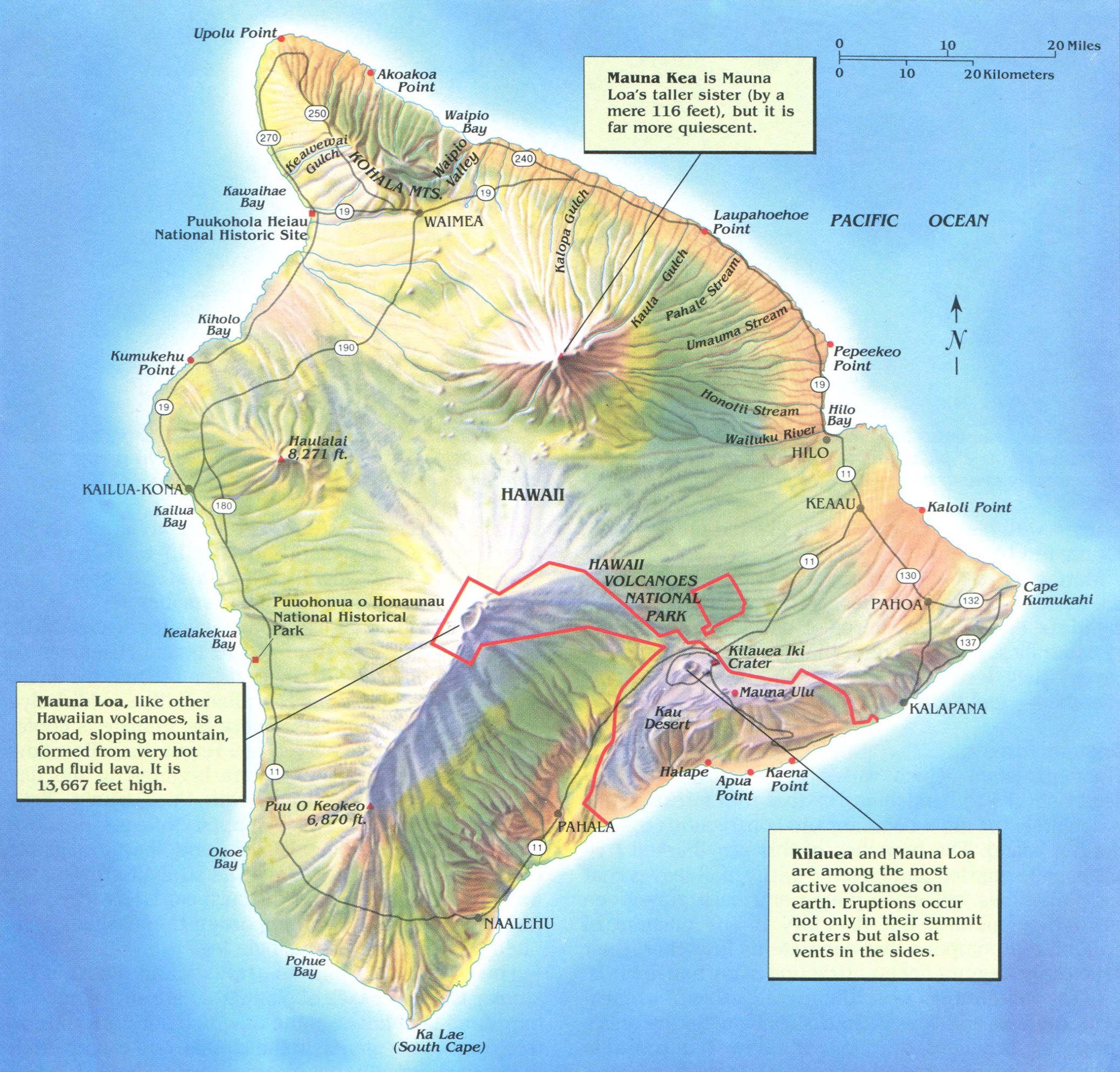Hawaii Volanoes National Park Map 