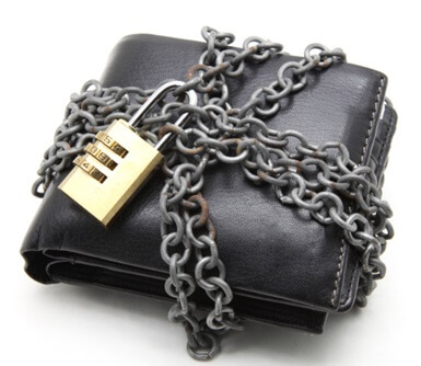 Wallet With Lock and Chain
