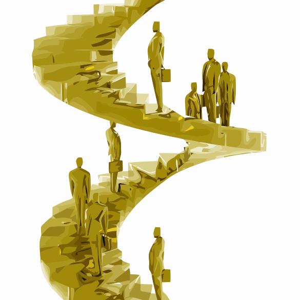 Business People Climbing Stairs