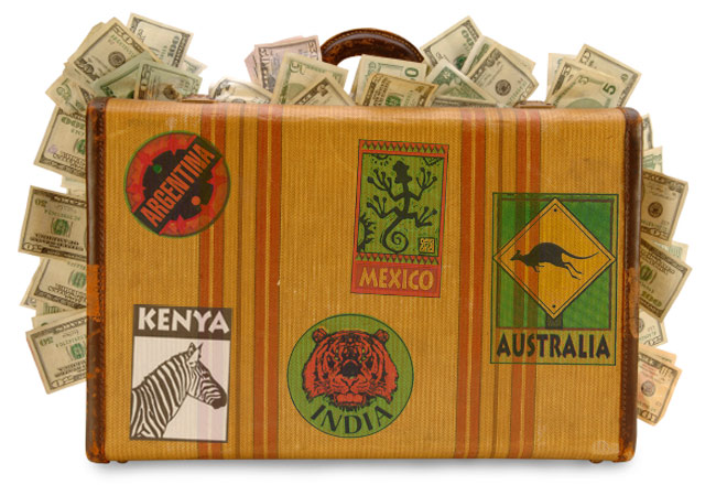 Travel Suitcase with Money