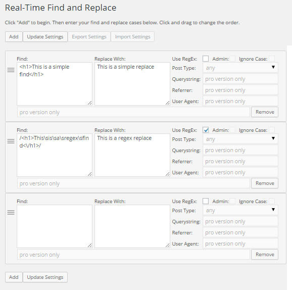 Real-Time Find and Replace Interface